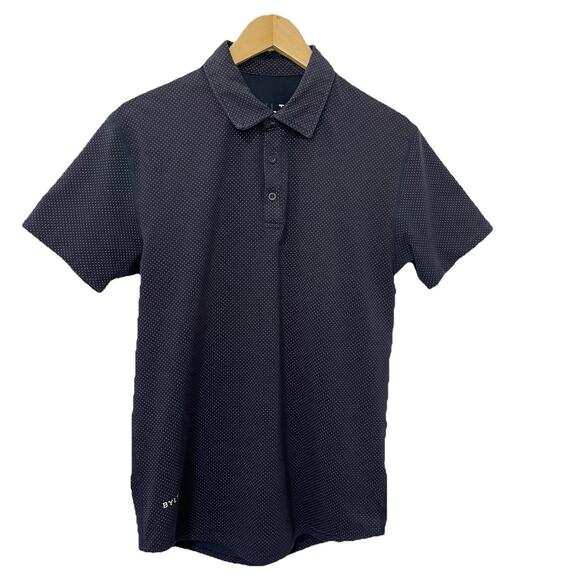 BYLT Drop Cut Short Sleeve Lux Performance Polo Mens Size S Navy Stretch Golf - Picture 1 of 5